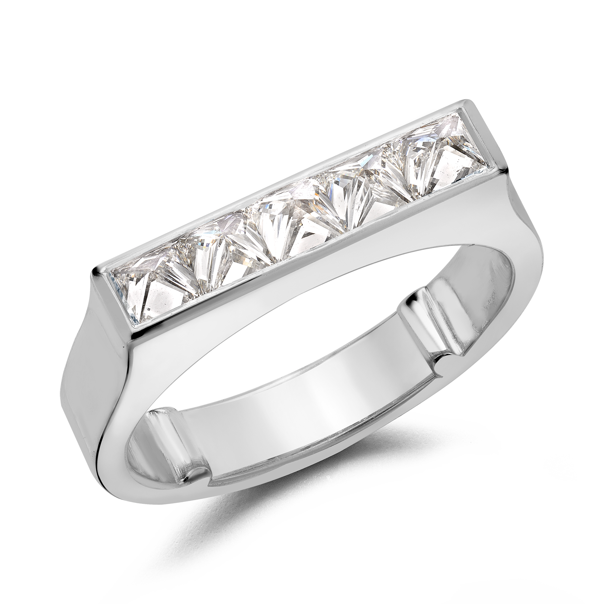 RockChic 1.21ct Diamond Flat-Topped Half Eternity Ring Inverted Princess Cut, Channel Set_1
