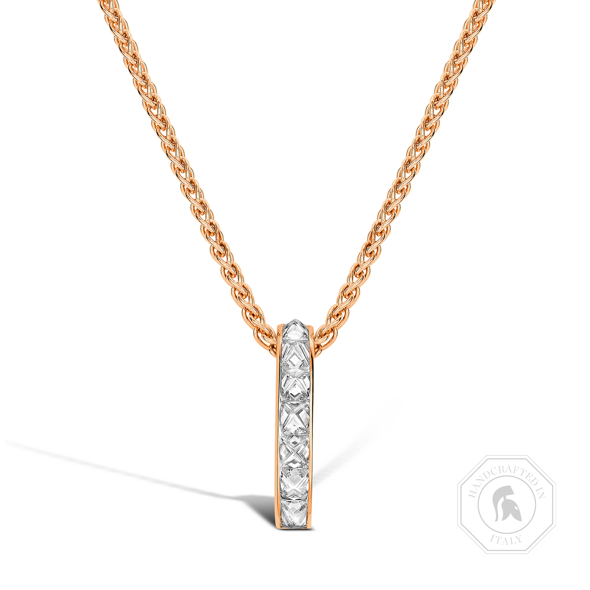 RockChic Diamond Bar Pendant Princess Cut, Channel Set_1