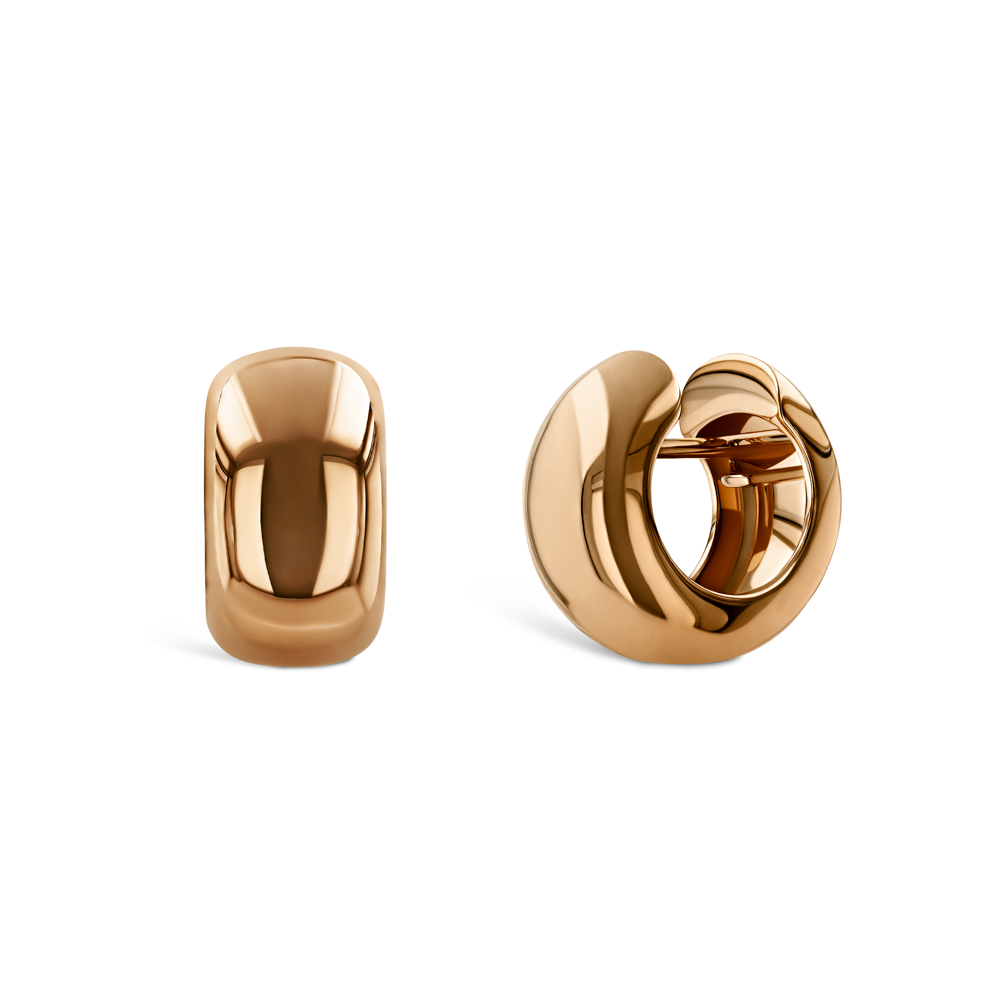 Rose Gold 8.5mm Wide Hoop Earrings _1