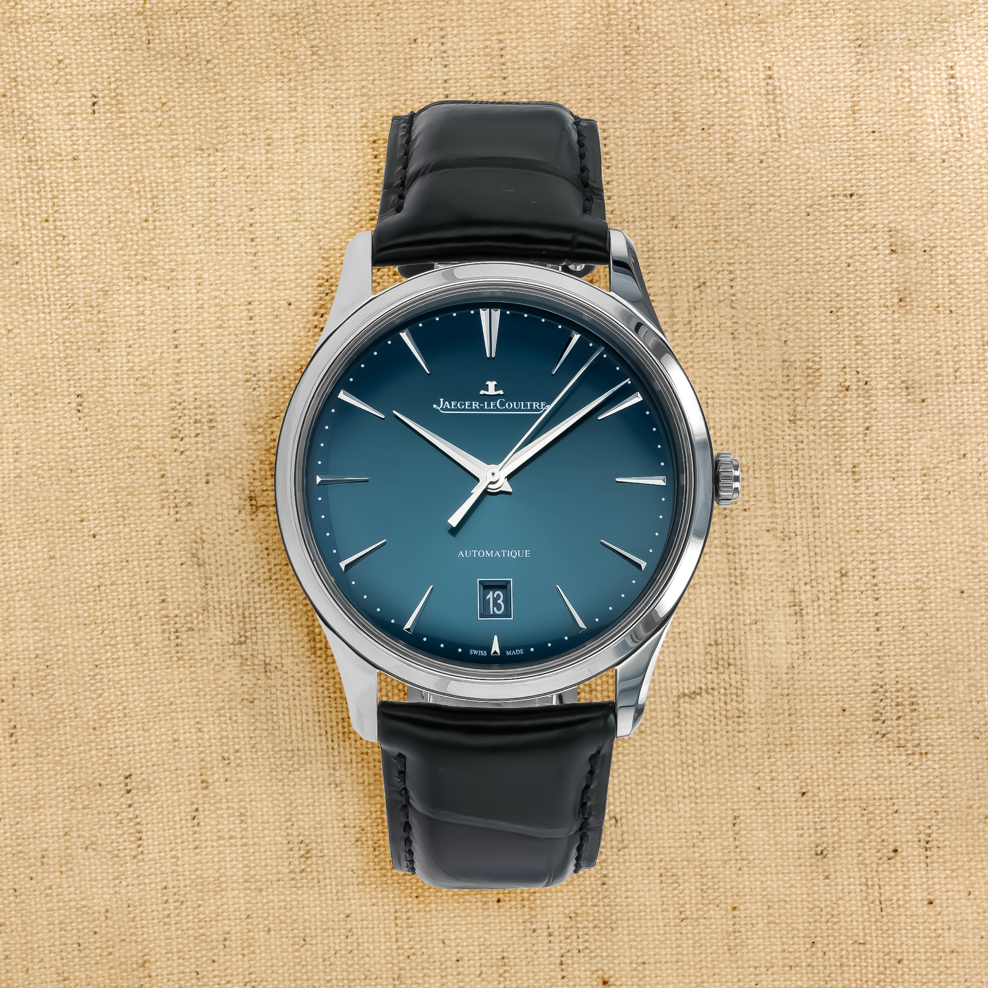 Pre-owned Jaeger-LeCoultre Master Ultra Thin Date 39mm, Blue Dial, Baton Numeral_1