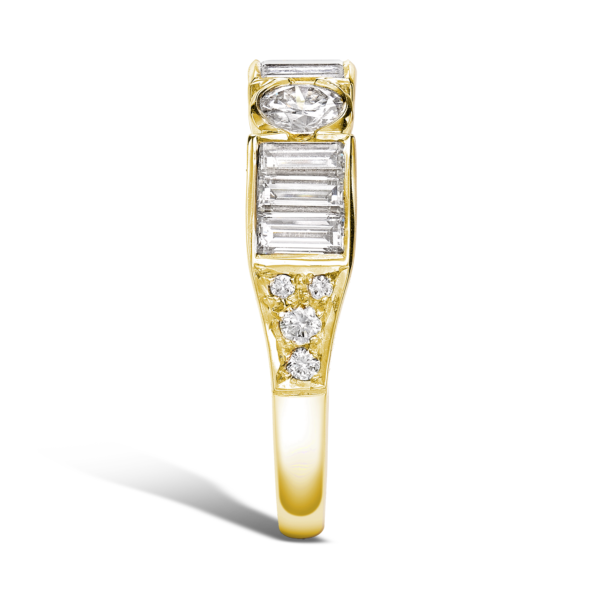 Antrobus 1.57ct Diamond Half Eternity Ring Baguette Cut, Rubover Set_4