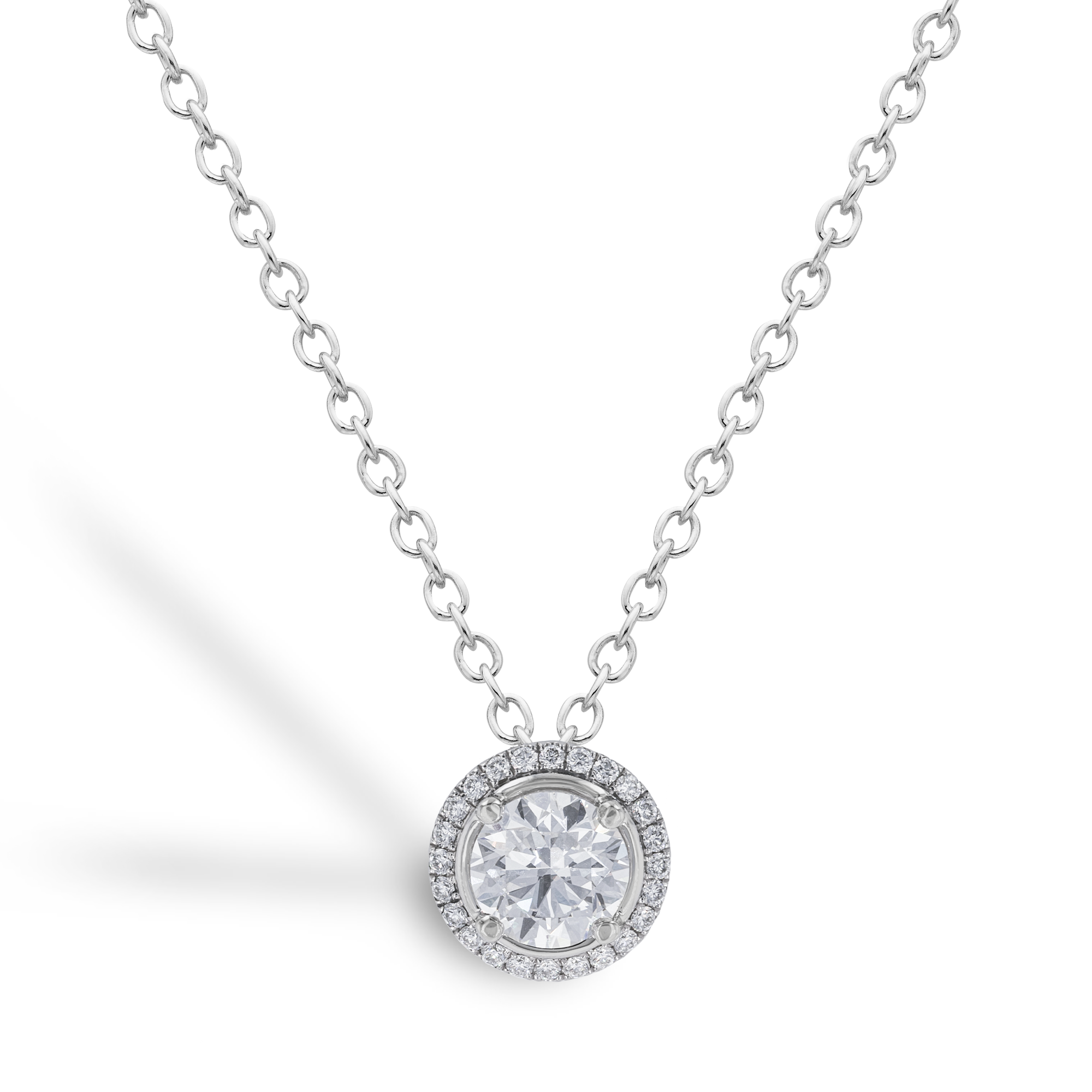 Celestial Round Brilliant Cut Diamond Halo Pendant 1.00ct in Platinum ...