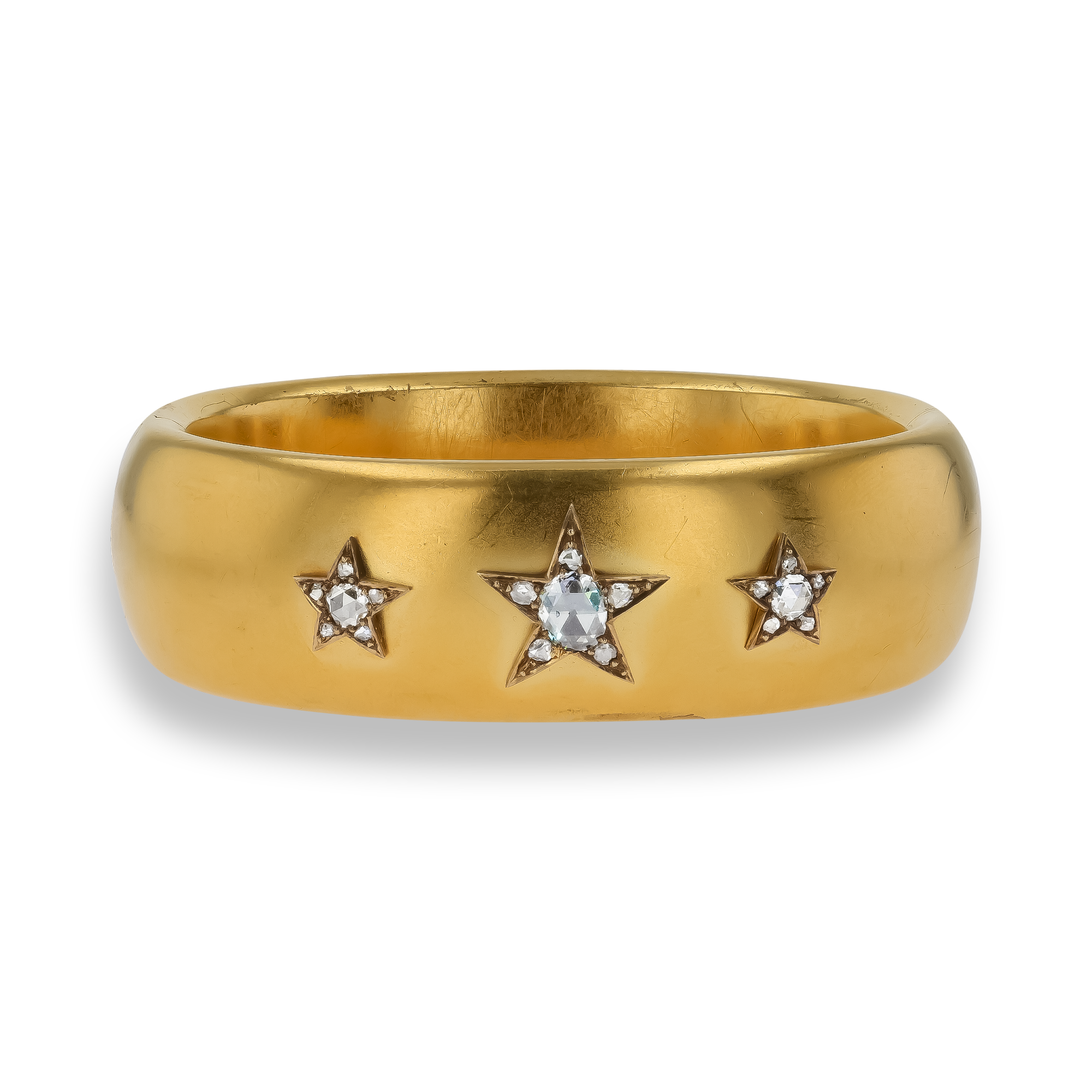 Rose Cut Diamond Star Motif Bangle Rose Cut, Pave Set_1
