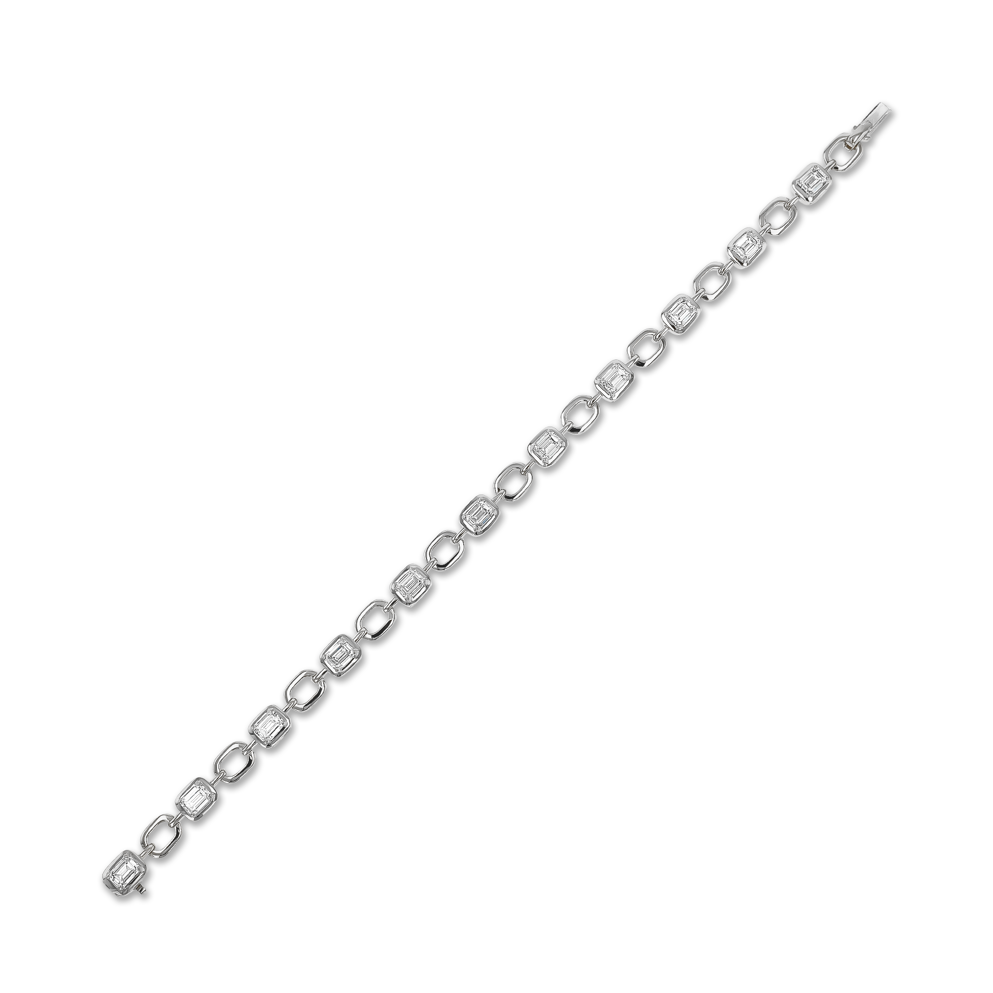 Skimming Stone 4.06ct Line Bracelet Emerald Cut, Claw Set_2