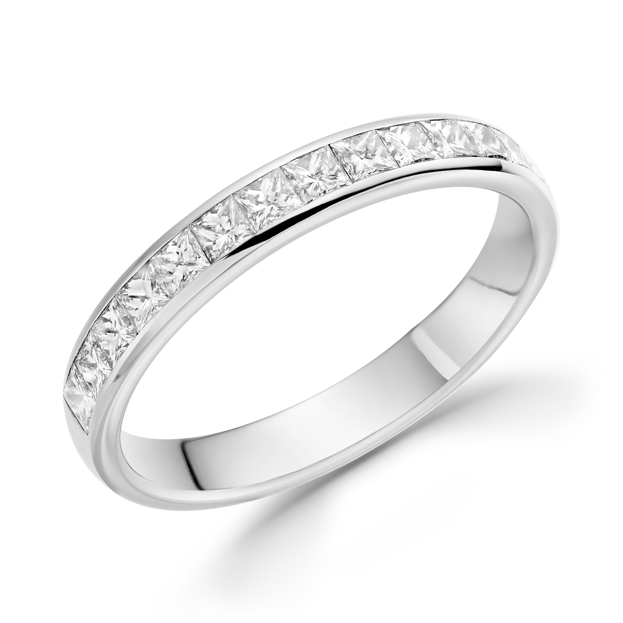 Classic 0.75ct Diamond Half Eternity Ring Princess Cut, Channel Set_1